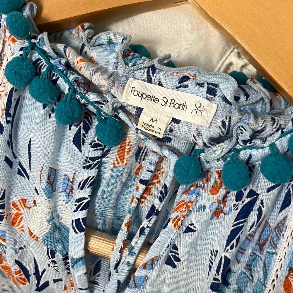 Poupette St Barth Clara Blue Floral Sleeveless Dress - Picture 5 of 5